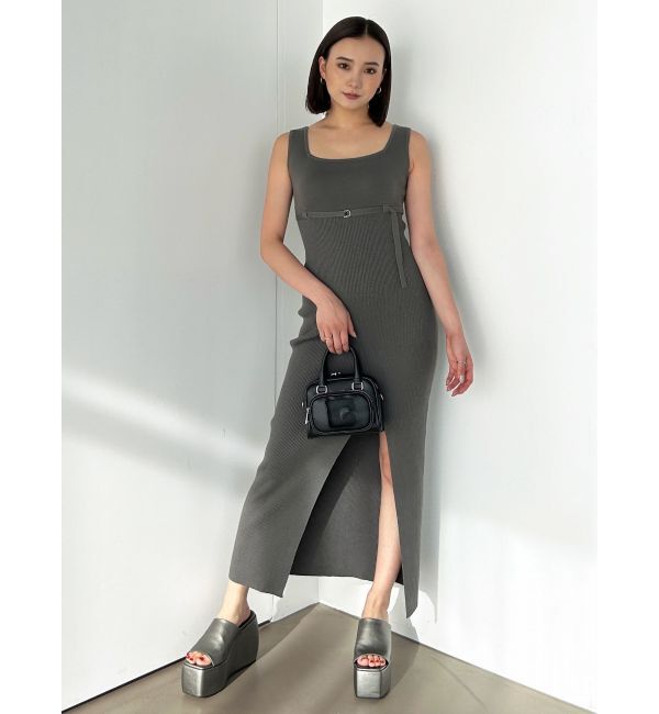 EMODA「ベルトマークリブスリットワンピース」|ワンピース|