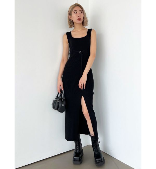EMODA「ベルトマークリブスリットワンピース」|ワンピース|