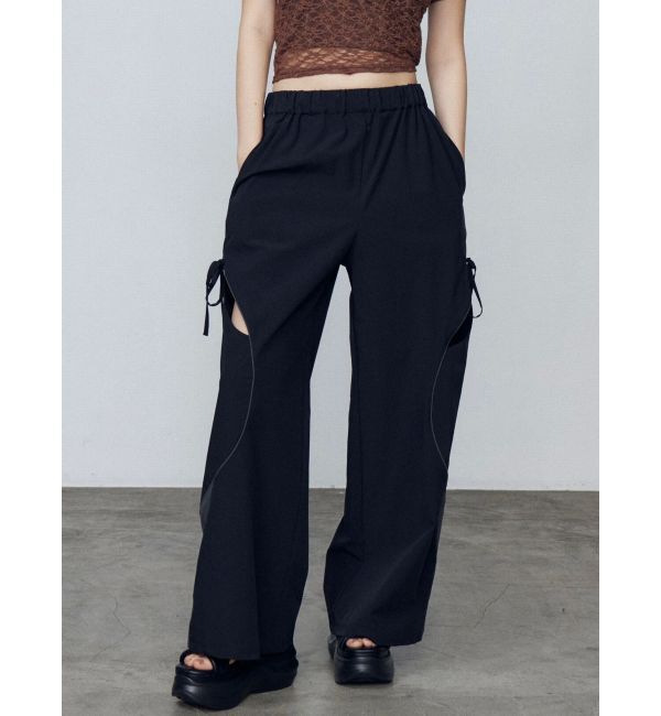 EMODA「サイドラインスリットパンツ」|その他|ブラック