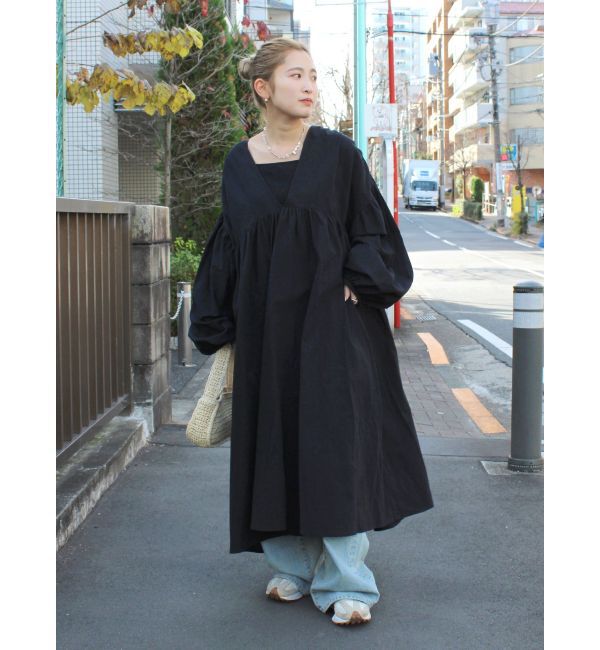 Ungrid「スリーブボリュームワンピース」|ワンピース|ブラック