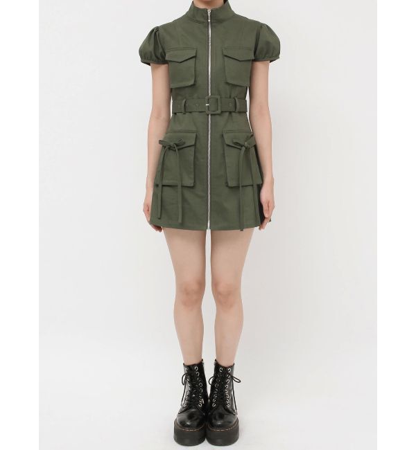 jouetie「ミリタリーZIPミニワンピース」|ワンピース|