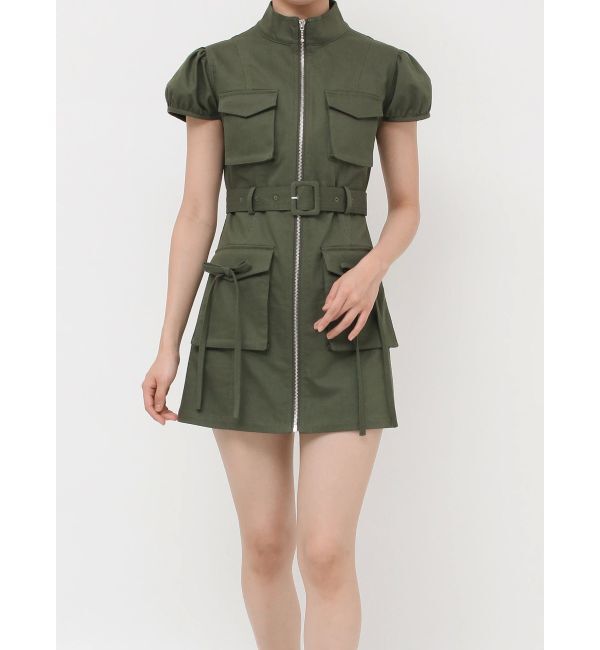 jouetie「ミリタリーZIPミニワンピース」|ワンピース|