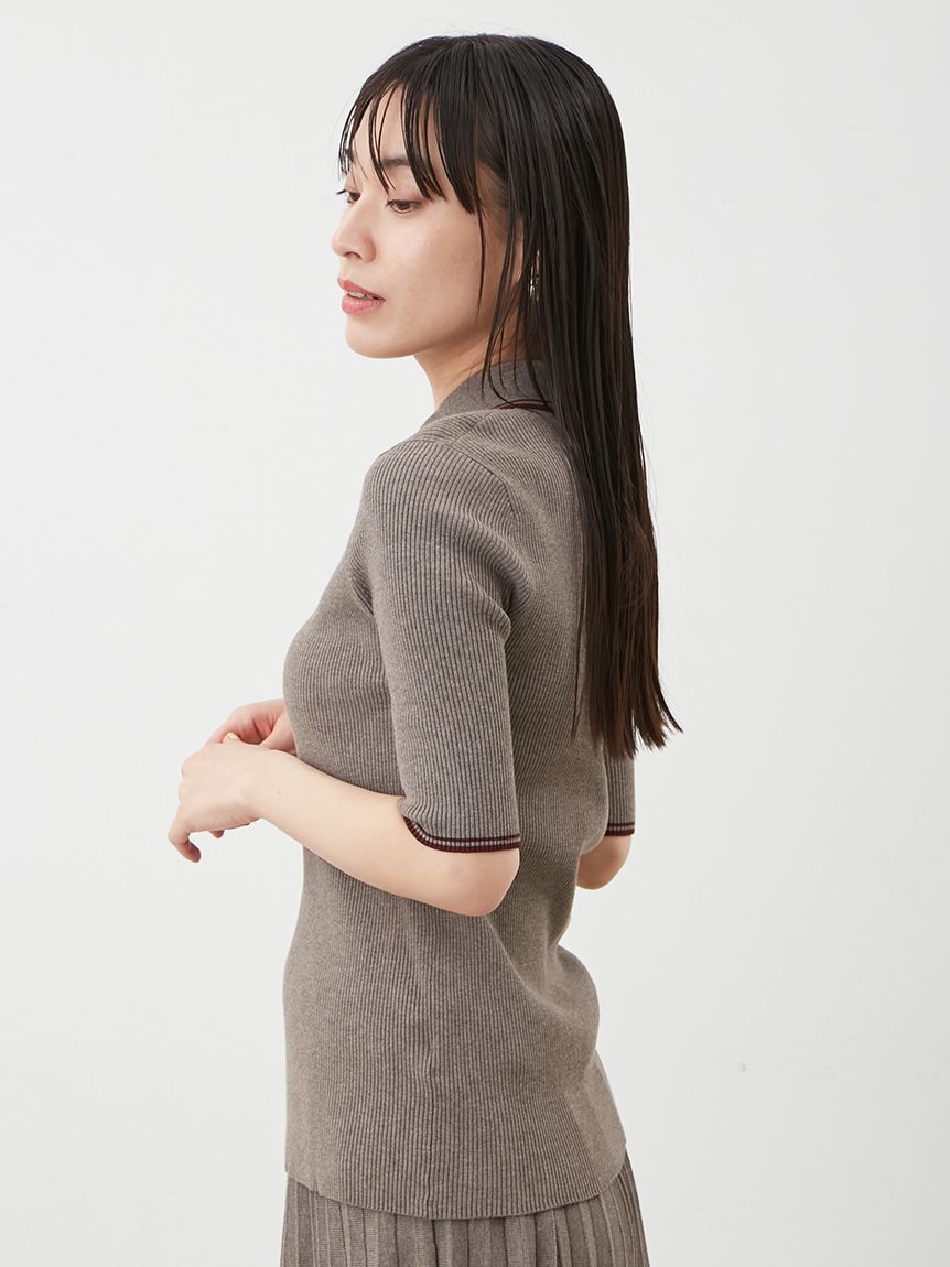 Mila Owen「【WEB限定カラー】【セットアップ対応】ポロ衿リブニットプルオーバー」|ニット・セーター|