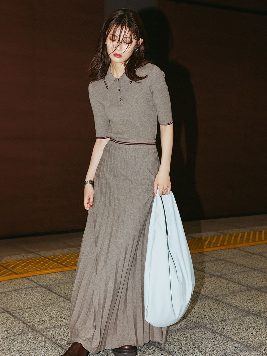 Mila Owen「【WEB限定カラー】【セットアップ対応】ポロ衿リブニットプルオーバー」|ニット・セーター|MOC