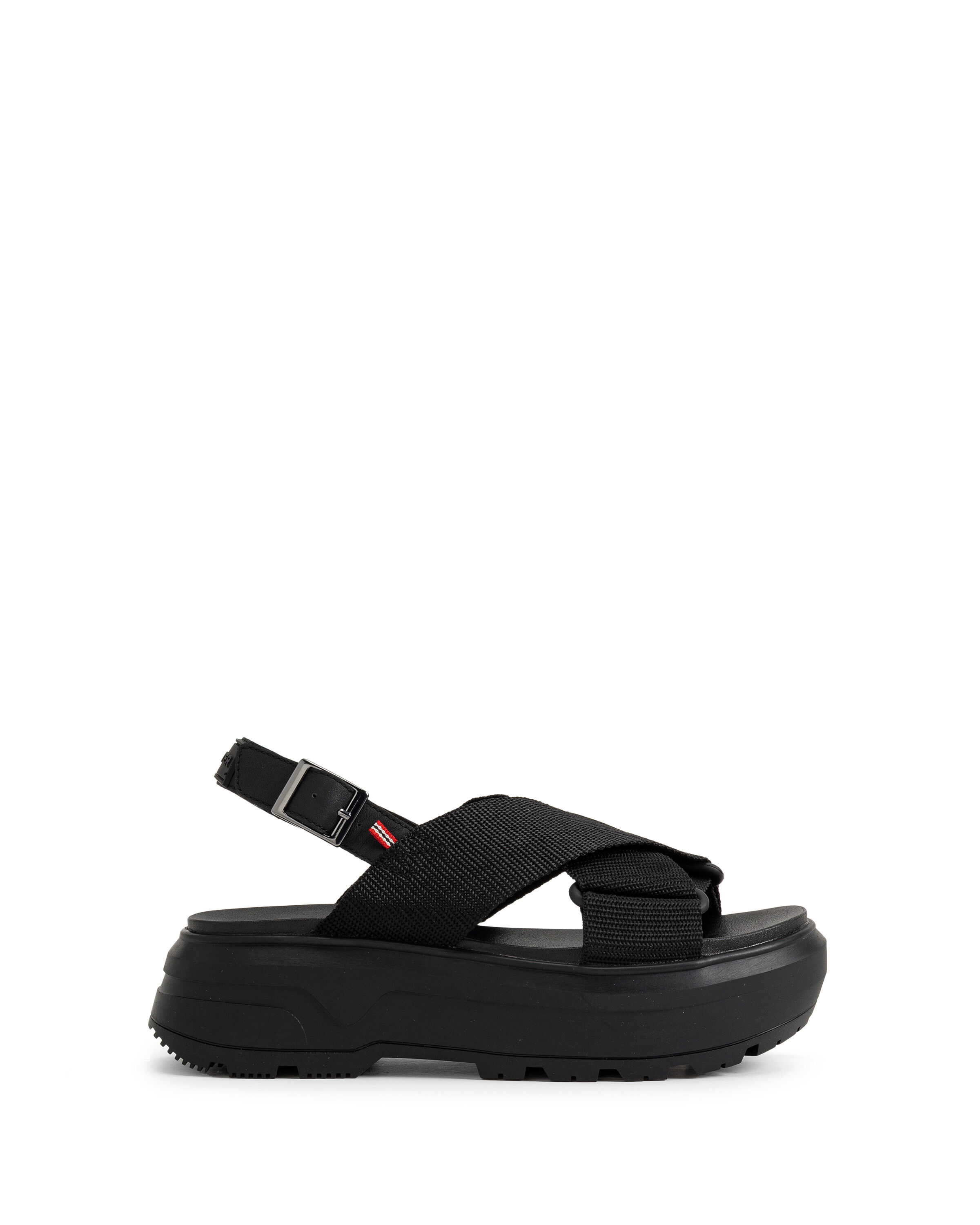 HUNTER「ユニセックス シティ リベル ウェビング クロスオーバー サンダル」|サンダル|BLK