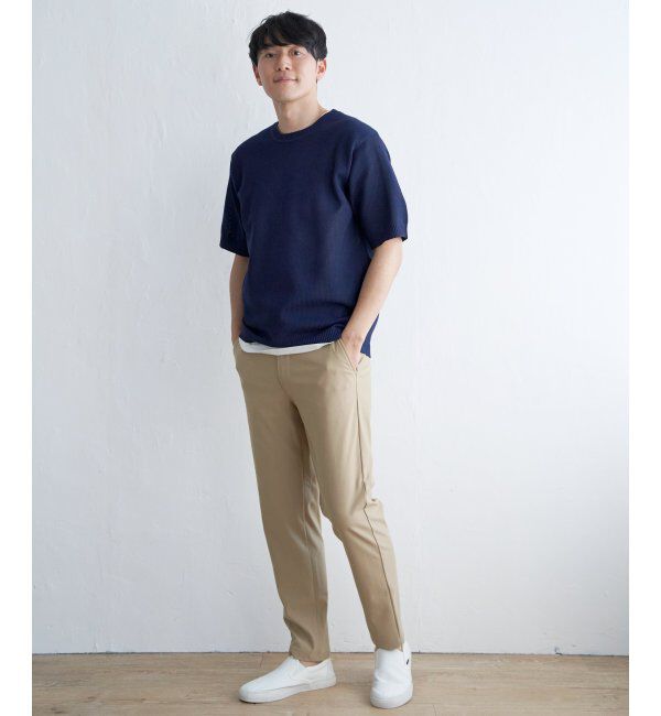 ikka「【洗濯機で洗える／2点セット】GOKU楽ニット5分袖インナーセット」|プルオーバー|