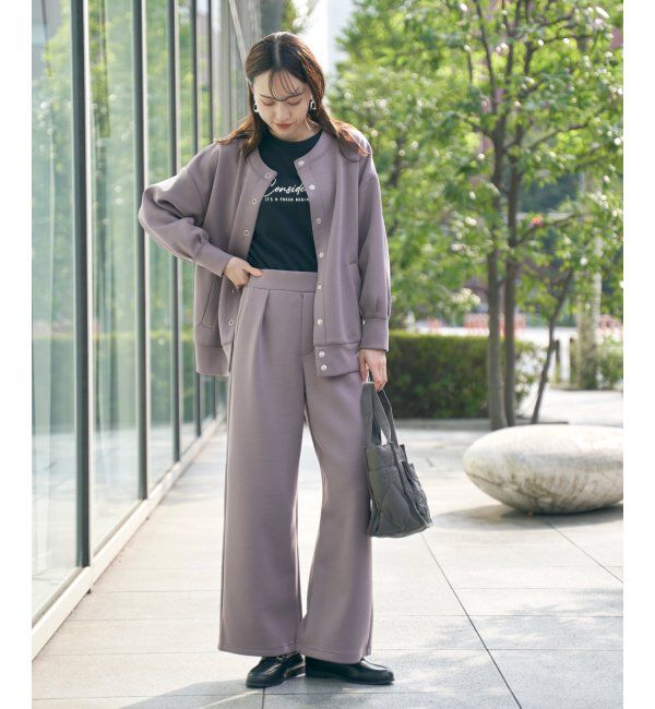 ikka「【洗濯機で洗える】GOKU楽ダンボールワイドパンツ」|その他|