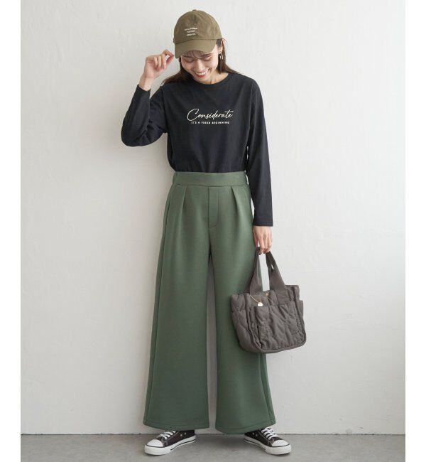 ikka「【洗濯機で洗える】GOKU楽ダンボールワイドパンツ」|その他|