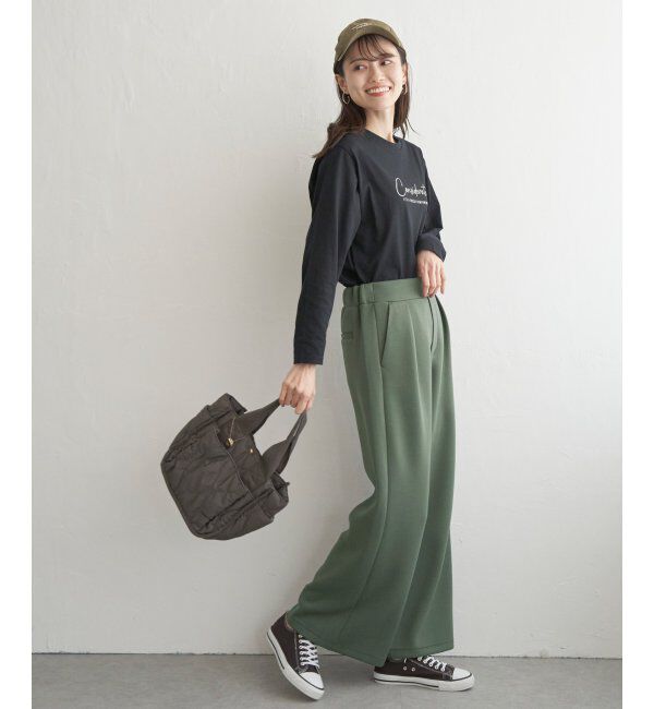 ikka「【洗濯機で洗える】GOKU楽ダンボールワイドパンツ」|その他|