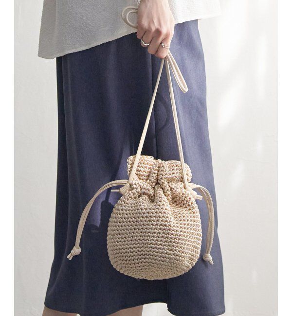 ikka「細編み巾着ショルダーバッグ」|その他|