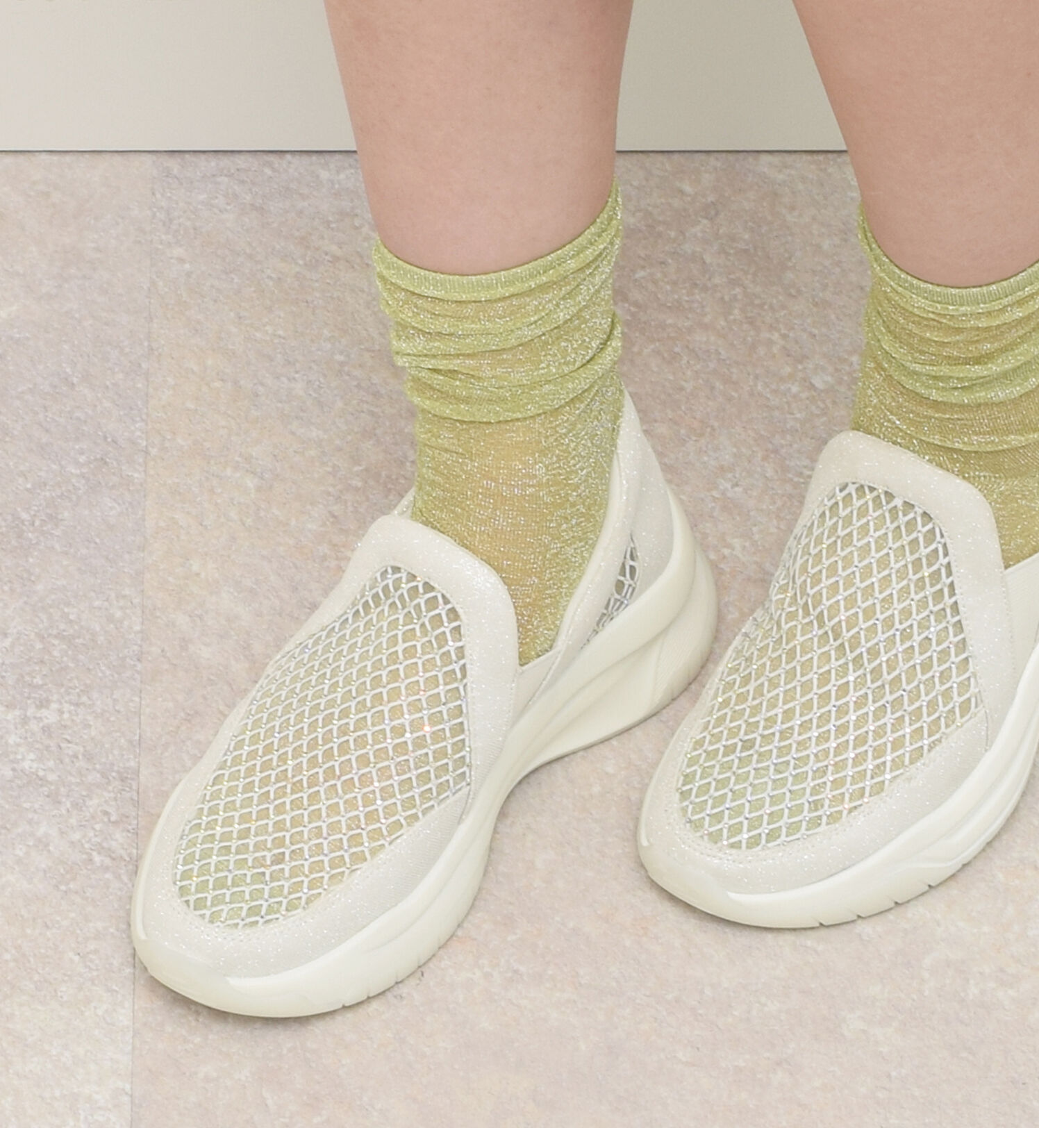 Bridget Birkin「【Bridget Birkin】ラインストーンメッシュスニーカー」|スニーカー|