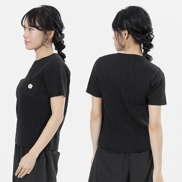 MARY QUANT「デイジーワンポイント半袖 プルオーバー」|ニット・セーター|