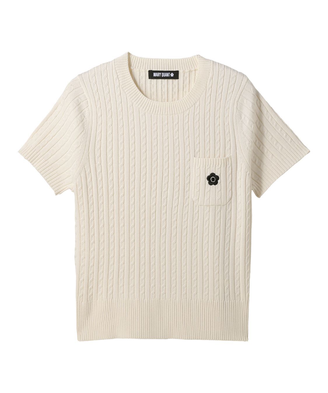 MARY QUANT「デイジーワンポイント半袖 プルオーバー」|ニット・セーター|