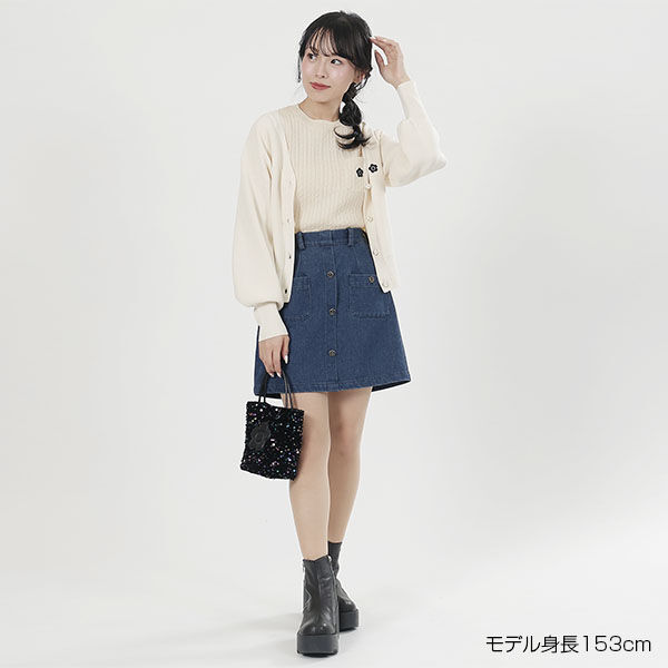 MARY QUANT「デイジーワンポイント半袖 プルオーバー」|ニット・セーター|