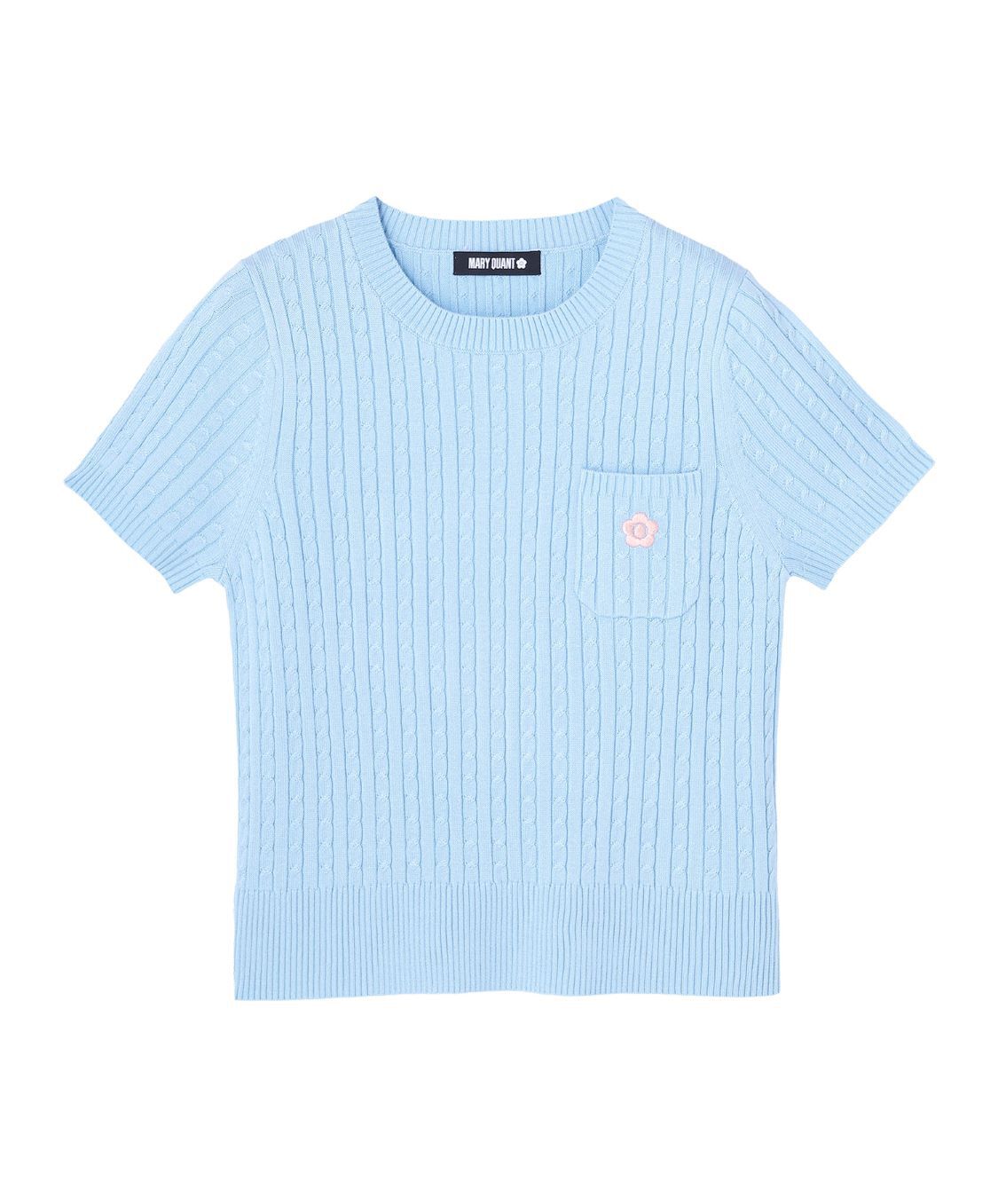 MARY QUANT「デイジーワンポイント半袖 プルオーバー」|ニット・セーター|