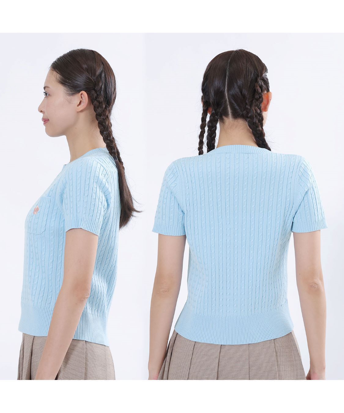 MARY QUANT「デイジーワンポイント半袖 プルオーバー」|ニット・セーター|