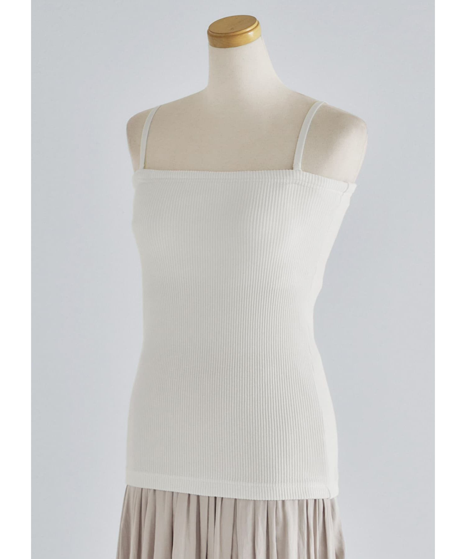 STYLE DELI「ホールドリブベアトップ」|インナー|ホワイト