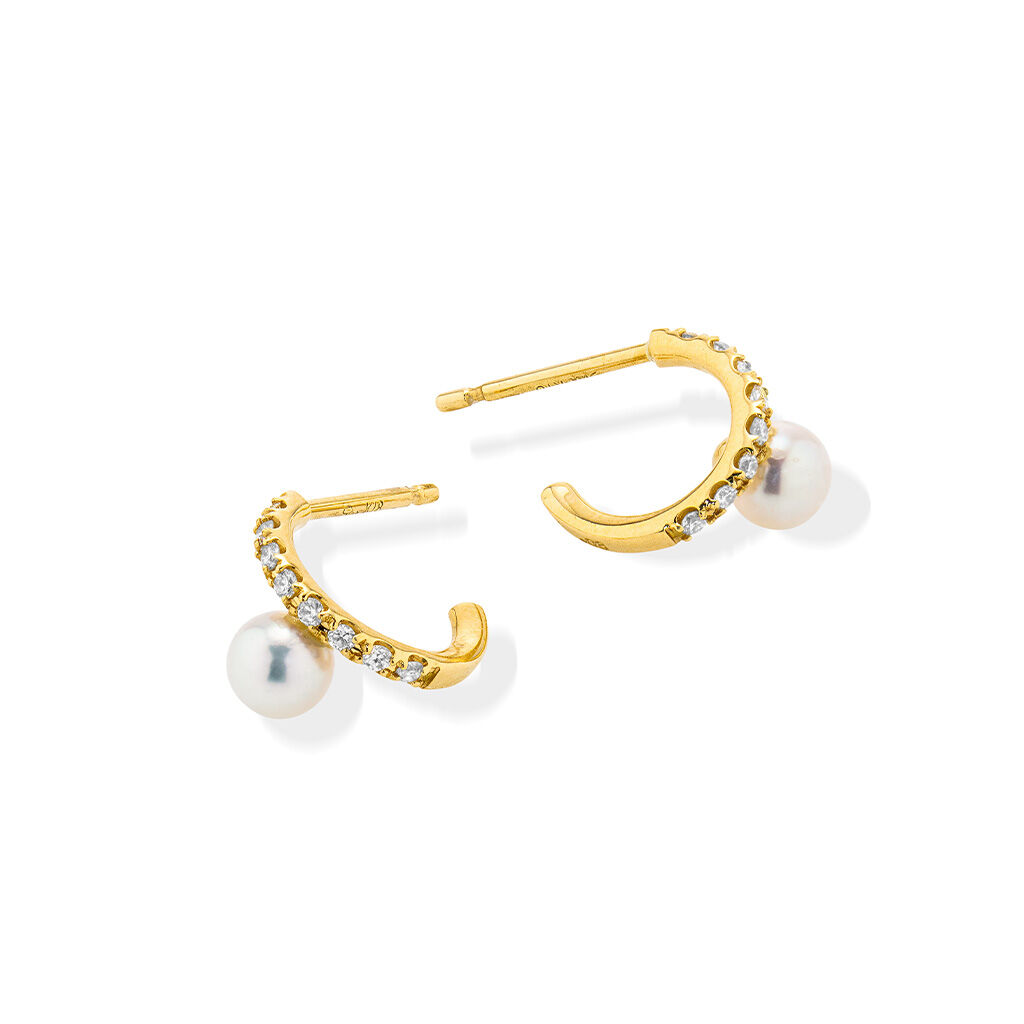 STAR JEWELRY「DIAMOND & BABY AKOYA PIERCED EARRINGS」|ピアス|