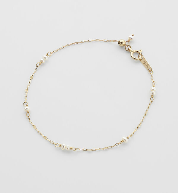 agete「K10パールブレスレット」|ブレスレット・バングル|ホワイト