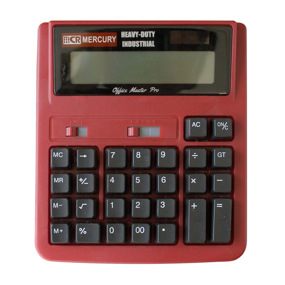 MERCURY「電卓 12桁 通販 マーキュリー 雑貨 おしゃれ かわいい 大きい 計算機 大型 卓上 事務」|ステーショナリー|レッド1