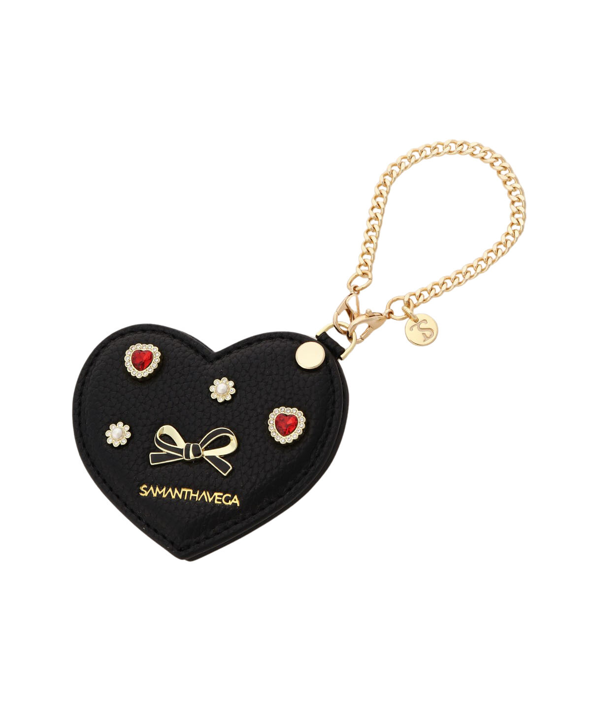 Samantha Vega「ビジューフラッターハートミラーチャーム」|チャーム・キーホルダー|ブラック