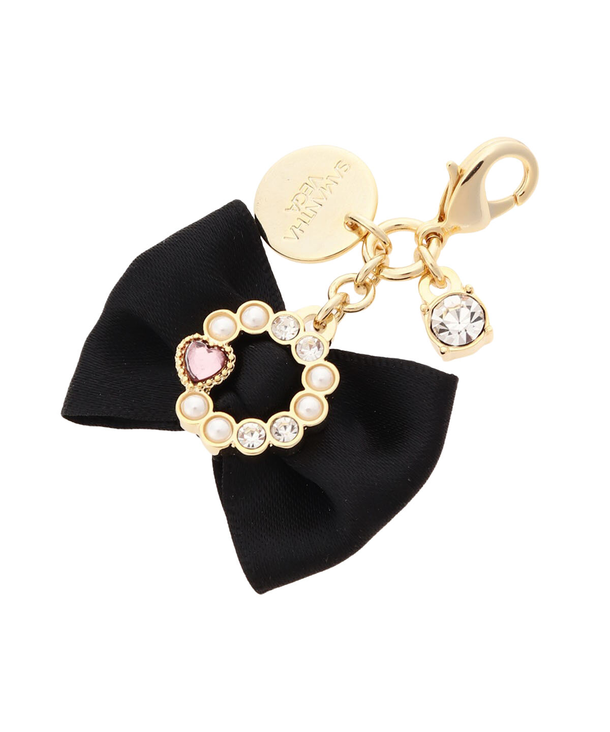 Samantha Vega「サークルビジューリボンファスナーチャーム」|チャーム・キーホルダー|ブラック