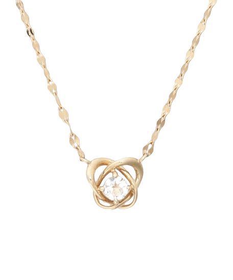 newme by Samantha Thavasa「K10 YG クロスハート ホワイトトパーズ ネックレス」|ネックレス|K10 YG