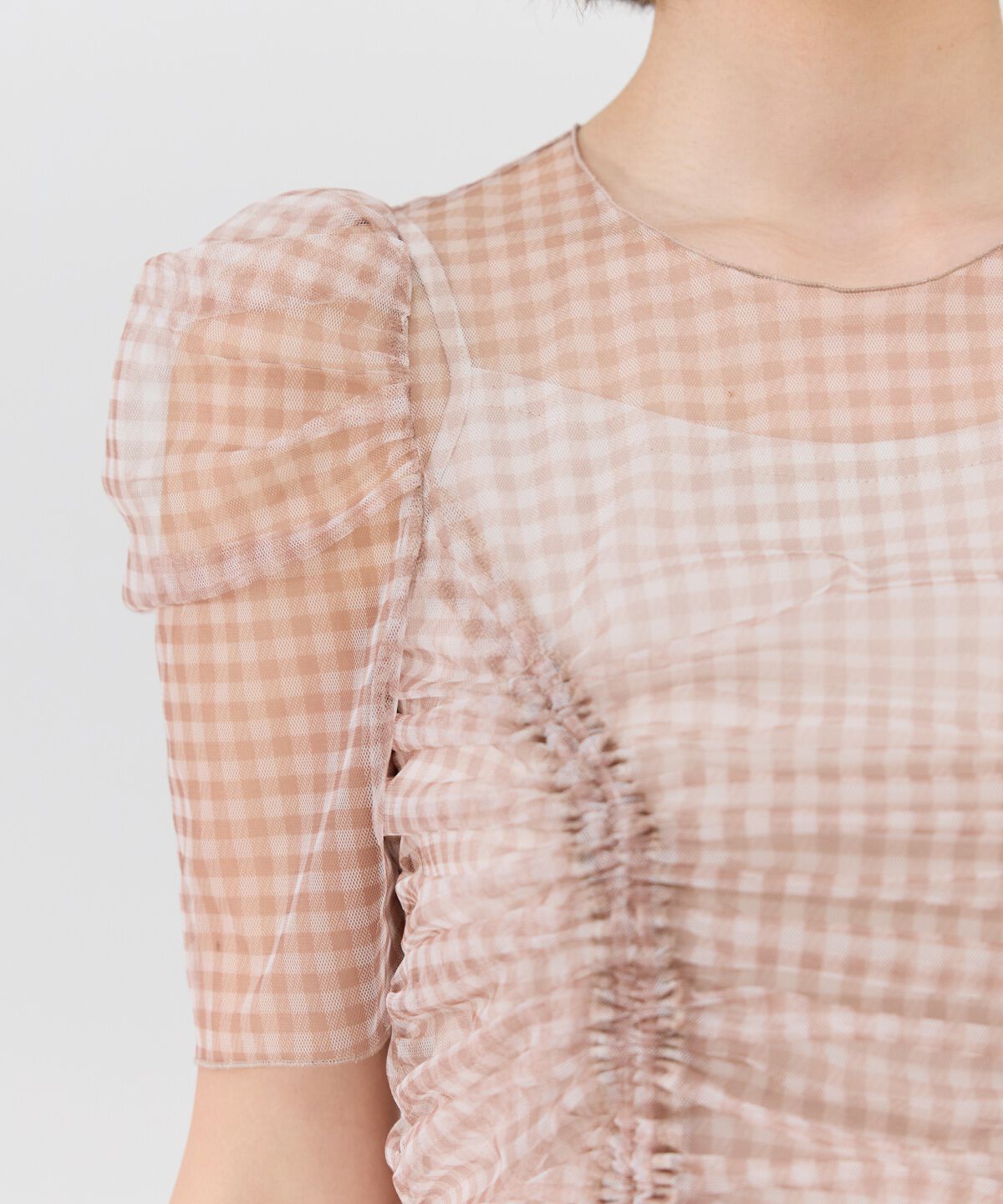 REDYAZEL「ギンガムチェックチュールトップス」|シャツ・ブラウス|