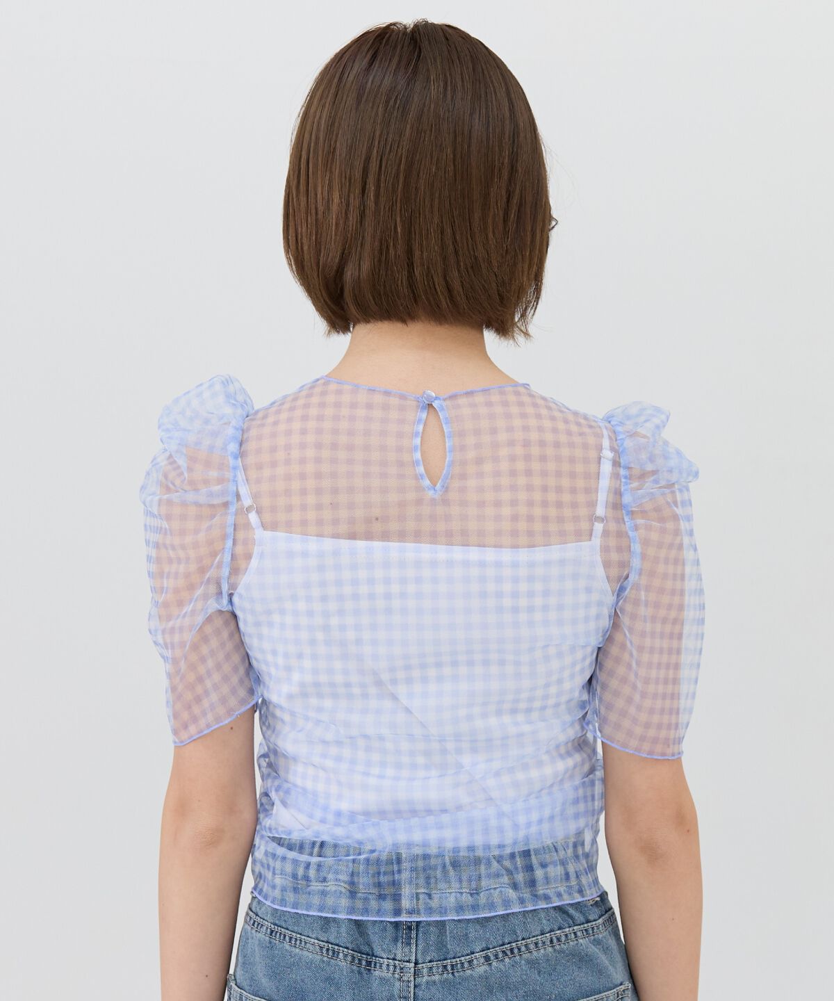 REDYAZEL「ギンガムチェックチュールトップス」|シャツ・ブラウス|