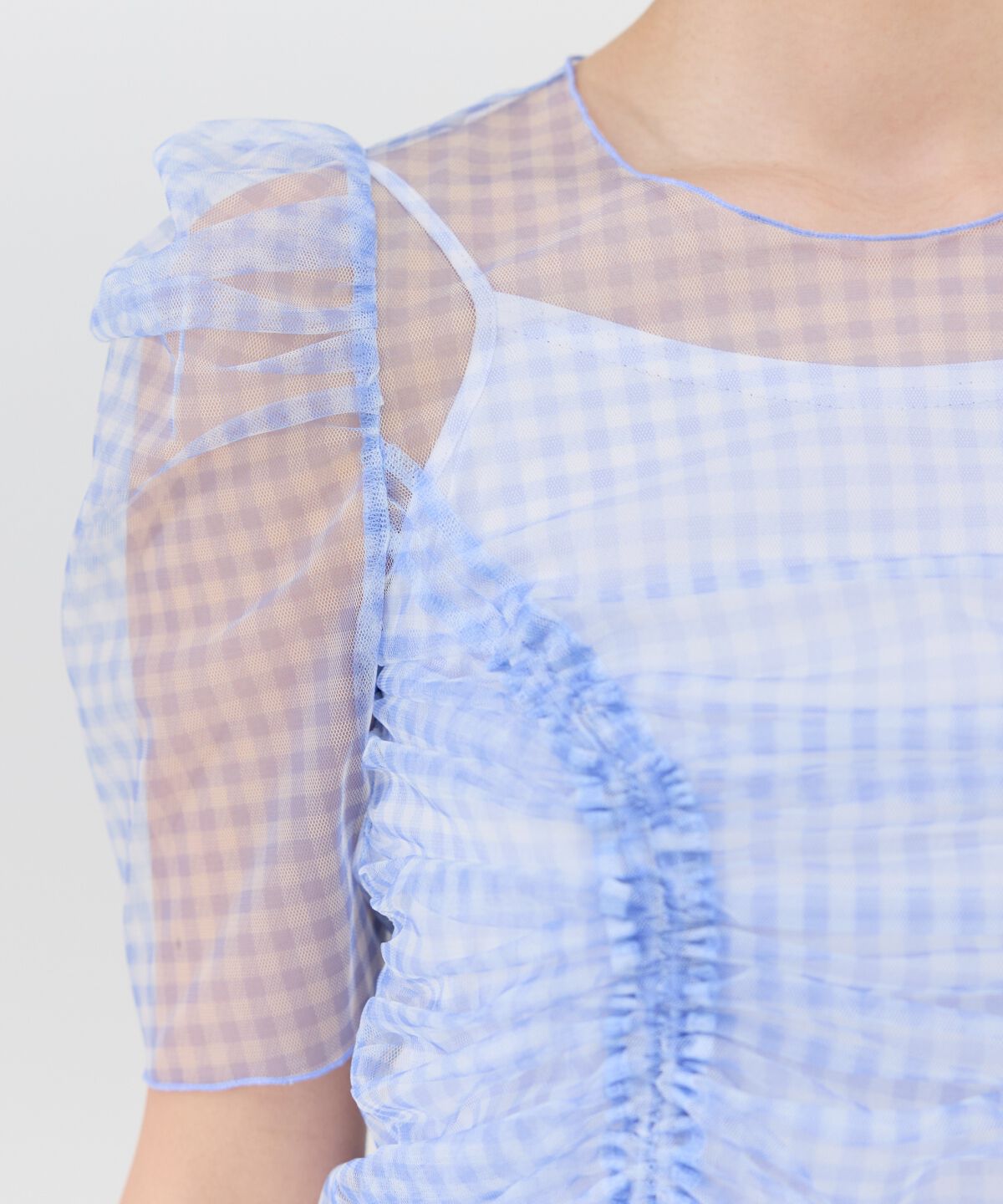 REDYAZEL「ギンガムチェックチュールトップス」|シャツ・ブラウス|