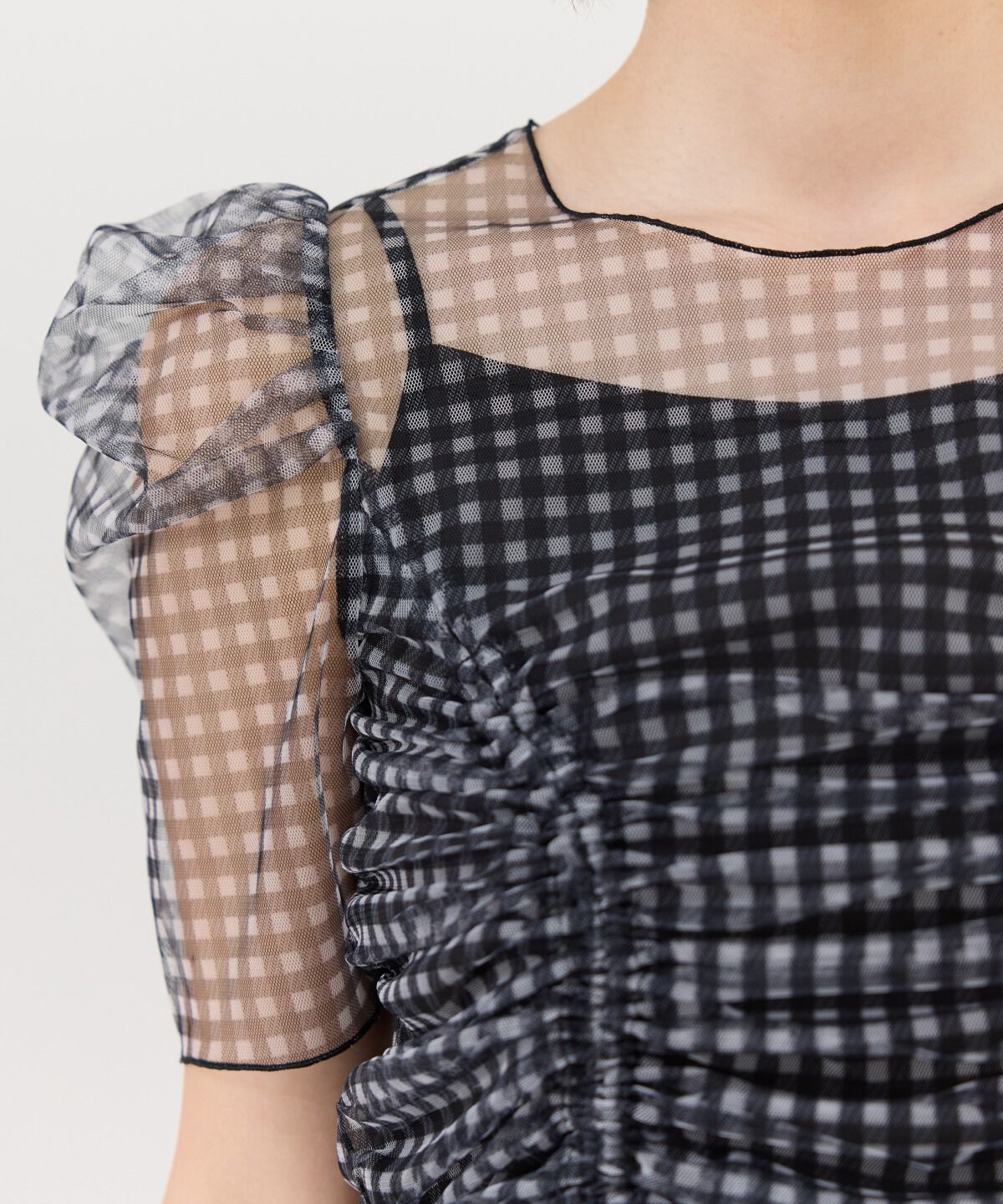 REDYAZEL「ギンガムチェックチュールトップス」|シャツ・ブラウス|