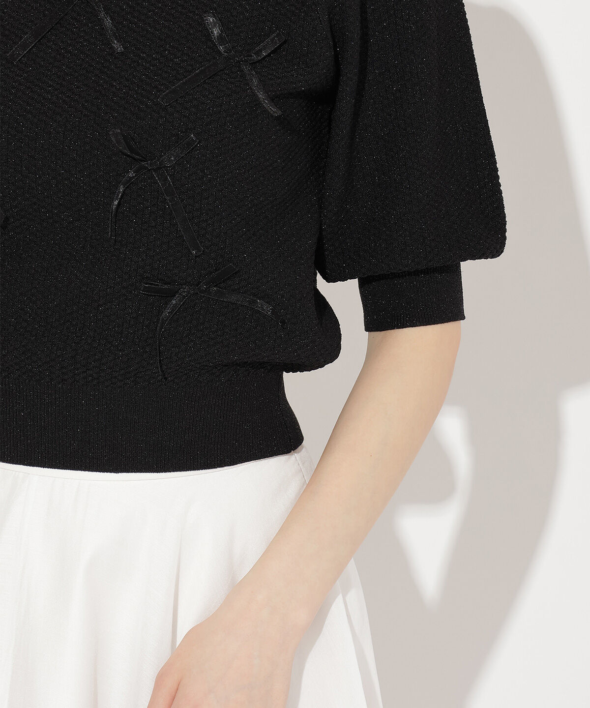 WILLSELECTION「リボンラメニットプルオーバー」|ニット・セーター|