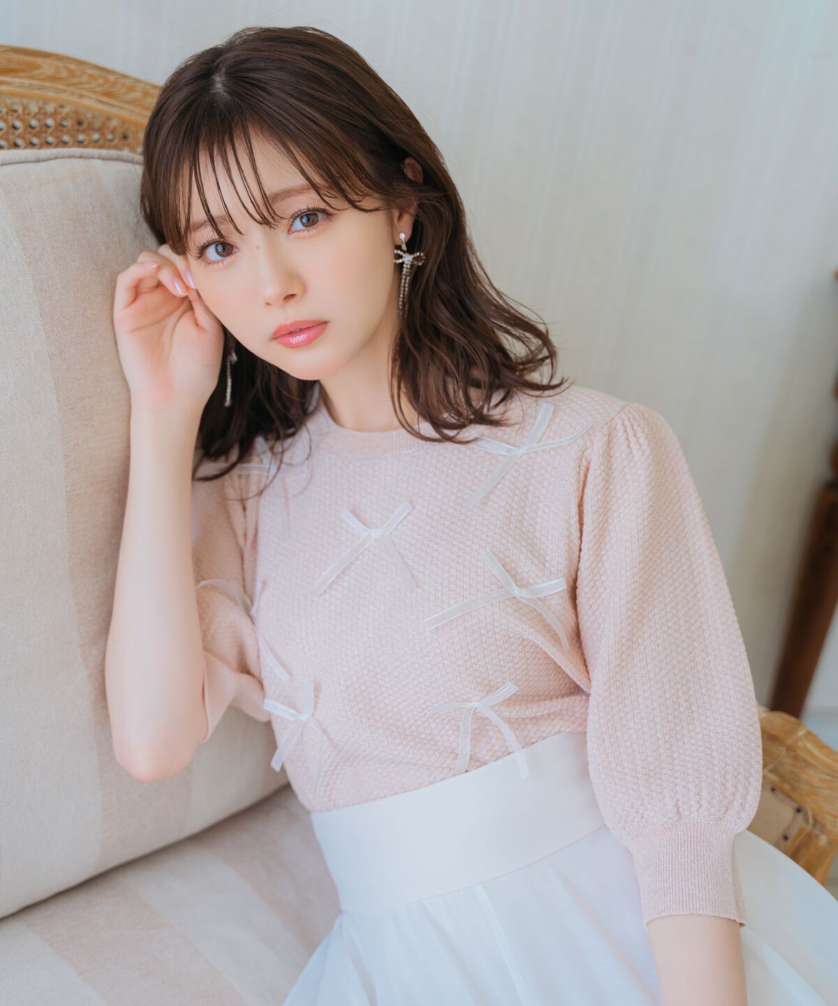 WILLSELECTION「リボンラメニットプルオーバー」|ニット・セーター|