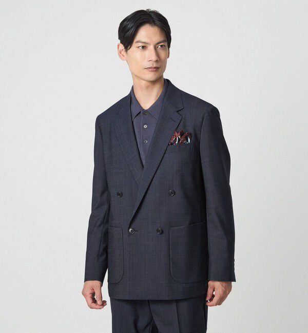 UNITED ARROWS green label relaxing「A+ デニムライク ダブルブレスト 4B スタンダード ジャケット -ウォッシャブル・ストレッチ-」|テーラードジャケット|ROYAL