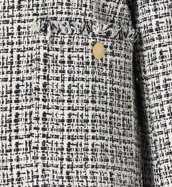 UNITED ARROWS green label relaxing「ツイードライク ノーカラー ジャケット」|ノーカラージャケット|