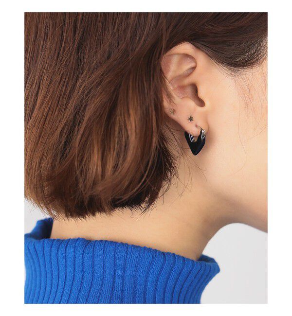 Ray BEAMS 「エポ フクレハート ピアス」|ピアス|BLACK