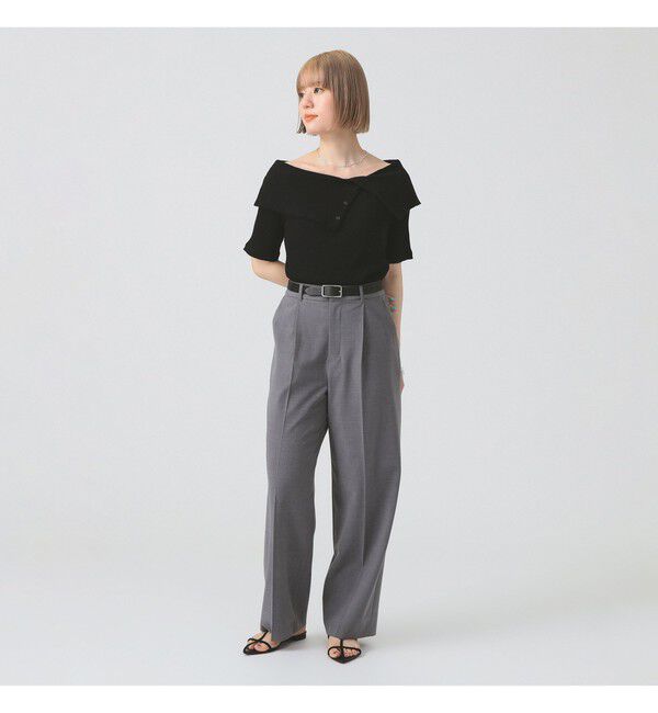 Ray BEAMS 「ビッグカラー オフショルダー Tシャツ」|Tシャツ・カットソー|