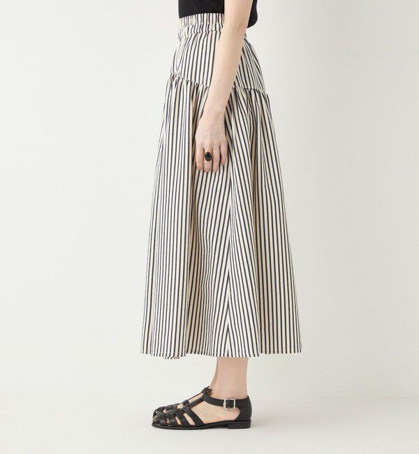 SHIPS Colors 「SHIPS Colors:〈洗濯機可能〉ストライプ ギャザー スカート◇」|フレア|