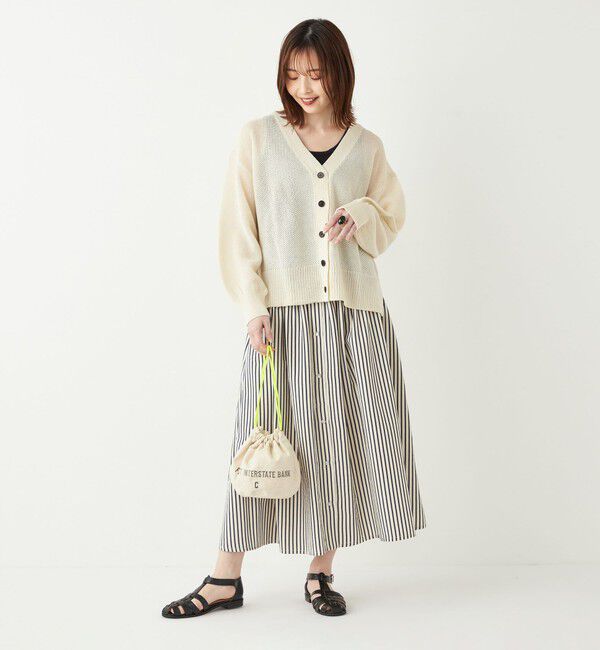 SHIPS Colors 「SHIPS Colors:〈洗濯機可能〉ストライプ ギャザー スカート◇」|フレア|