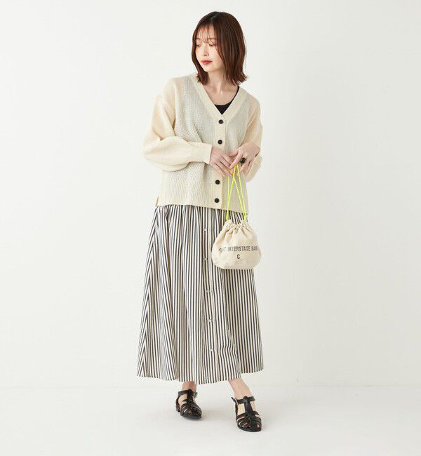 SHIPS Colors 「SHIPS Colors:〈洗濯機可能〉ストライプ ギャザー スカート◇」|フレア|