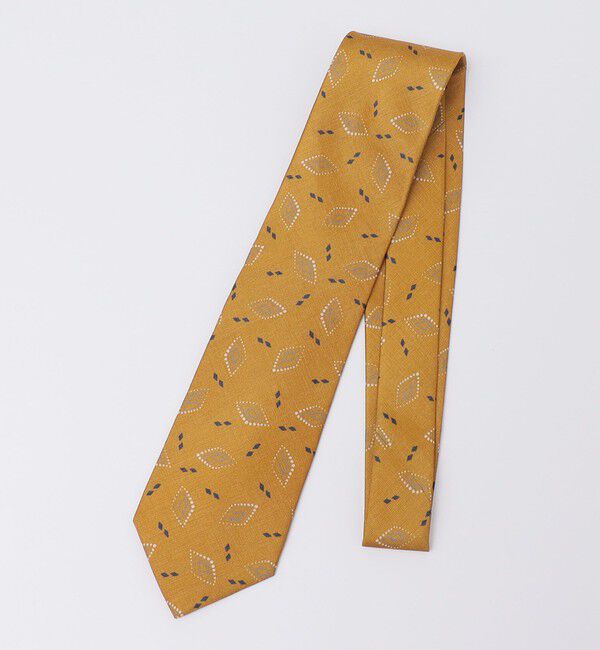 SHIPS「SHIPS: LUXURY シルク スクエア コンビ プリント ネクタイ」|ネクタイ・蝶ネクタイ|マスタード