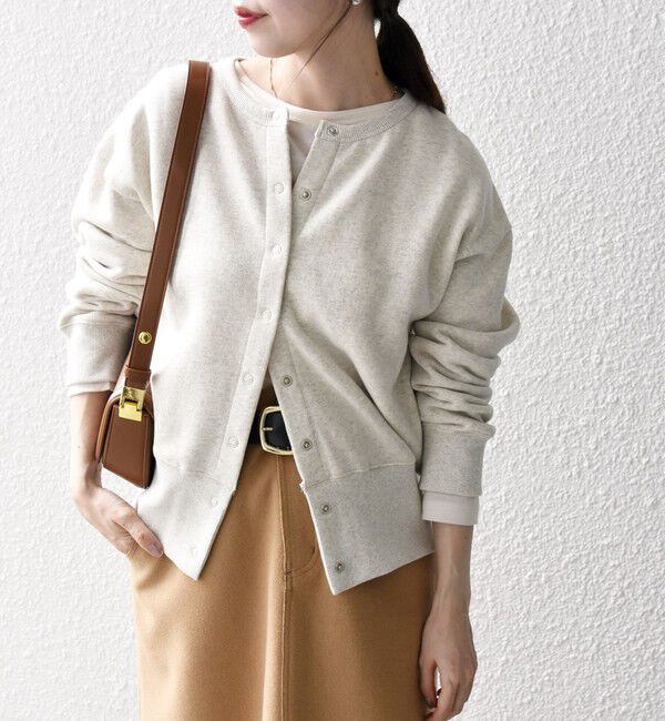 SHIPS any「【WEB限定】SHIPS any: USA コットン 裏起毛 コンパクト スナップ カーディガン」|カーディガン|ナチュラル