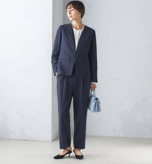 SHIPS for women「〈手洗い可能〉トリアセテート混 ダブルカラー ジャケット（セットアップ対応）」|ノーカラージャケット|