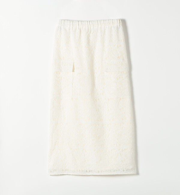 SHIPS any「SHIPS any:〈手洗い可能〉フラワーレース エンブロイダリー Iライン スカート」|スカート|