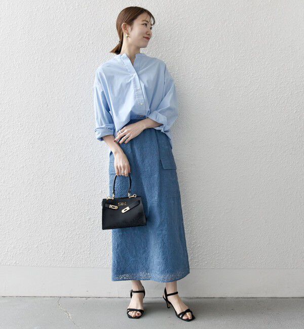 SHIPS any「SHIPS any:〈手洗い可能〉フラワーレース エンブロイダリー Iライン スカート」|スカート|