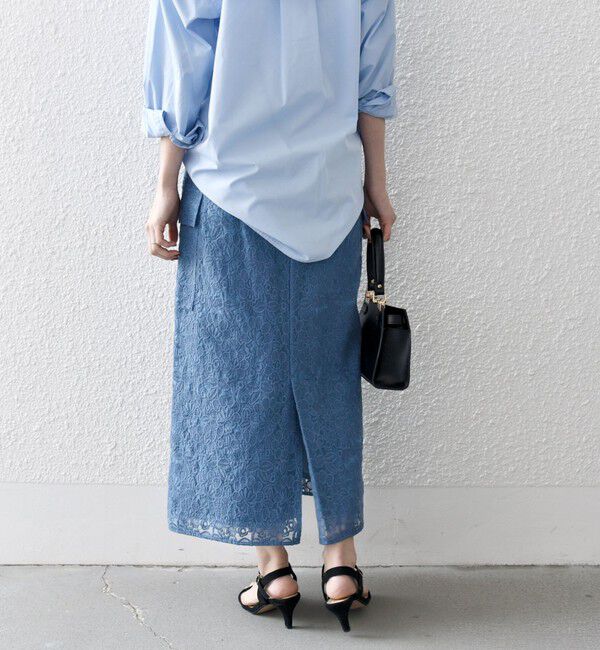 SHIPS any「SHIPS any:〈手洗い可能〉フラワーレース エンブロイダリー Iライン スカート」|スカート|