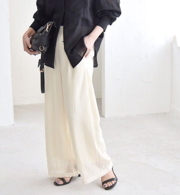 quaranciel「quaranciel:〈手洗い可能〉ラッセル レース イージー ワイド パンツ」|その他|