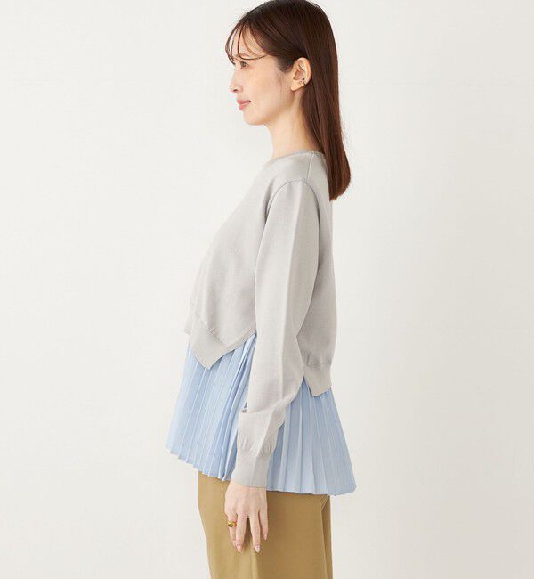 SHIPS Colors 「SHIPS Colors:〈手洗い可能〉ヘムプリーツ ドッキング ニット」|ニット・セーター|