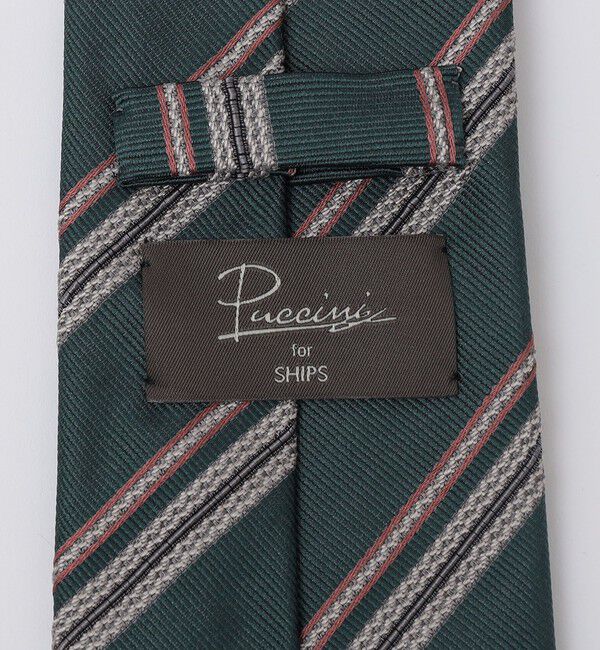 SHIPS「Puccini: シルク ジャカード レップ ストライプ  タイ」|ネクタイ・蝶ネクタイ|