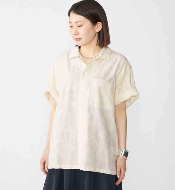 SHIPS「SHIPS: インディアン エンブロイダリー コットンヘンプ ウィークエンド シャツ」|シャツ・ブラウス|ナチュラル